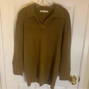 ZARA brown collar sweater